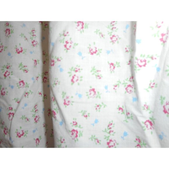 Vtg Shabby Cottage chic floral white Half apron - Picture 3 of 5